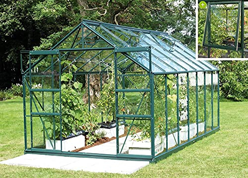 Jupiter 11500 ESG 3mm, smaragd Gewächshaus 4 Dachfenster 1 Seitenfenster Gärtner