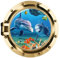 2 Stück 3D Wandaufkleber Wandtattoo Wandsticker Bullauge Delphin und Schildkröten Unterwasser Welt Fenster Schlafzimmer Kinderzimmer Deko (A)