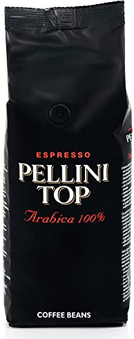 Pellini Caffè in Chicchi Top, Miscela 100% Arabica, Caffè in Grani con Aromi Profumati e Raffinati e Sentori di Liquirizia e Cacao, 500g