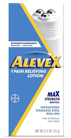 AleveX Topical Pain Relief Lotion with Rollerball Applicator - Long Lasting Arthritis and Muscle Pain Relief, 2.5 oz