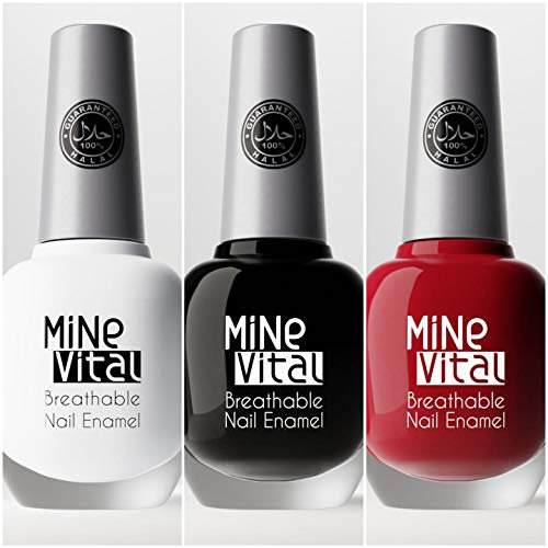 Halal Nail Polish Set (Hareem, Coal, Pearly)