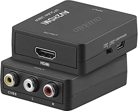 auvisio HDMI Adapter Fernseher: Adapter AV-Cinch auf HDMI, Upscale bis Full HD 1080p, 60 Bilder/Sek. (Video, AV zu Konverter, Digital analog Wandler)