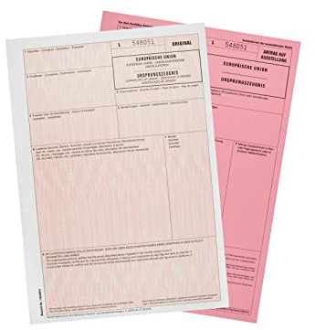 mashpaper Ursprungszeugnis Formular Vordruck Menge wählbar 10 oder 50 Stück (10 Stck)