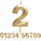 Polly Online Gold Glitter 3D Number Candles for Birthday, Wedding, Anniversary & Graduation Parties
