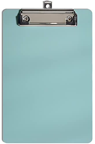 Hnogri Kunststoff A5 Klemmbrett, Grün Kleines Klemmbrett Standard A5 Größe Memo Klemmbretter für Studenten, Kinder, Frauen, Büro, Schule, Low Profile Clip, Mini Klemmbrett Größe 6 x 9, Grün