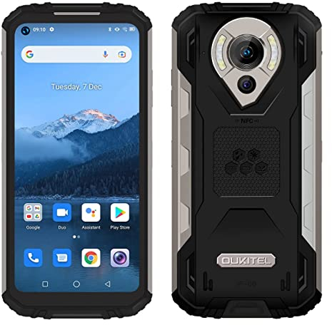 OUKITEL Outdoor Smartphone Ohne Vertrag WP16, 10600mAh Akku Handy, 20MP Nachtsichtkamera, IP68 Wasserdicht Stoßfest Android 11, Helio P60 Octa Core 8GB 128GB, 6.4'' HD+, Dual SIM, GPS NFC Schwarz