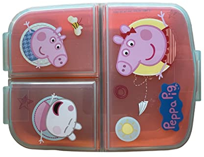 p:os POS Brotdose Lunch to Go Vesper Dose Peppa Pig, 3 Fächer, 18x13x5,5cm