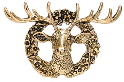 MAYIYAHO Retro Hirsch Elchkopf Broschen Pins Mode Tier Anstecknadel Brosche Abzeichen Weihnachtsschmuck Geschenke für Damen und Herren Accessoires