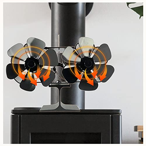 JUKIDS Kaminventilator Ofenventilator Magnetisch 6/12 Klingen GeräUscharme Wärmeleistung Kaminofen Ventilator Magnetisch Dauerhaft Ofenventilator Magnetisch Ofenrohr für Holzofen/Pelletofen -hxy,B