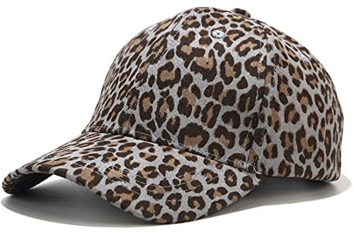 Yixda Baseball Cap Unisex Sonnenhut Baseball Mützen Verstellbar Outdoor Sonnenschutz Kappe (Leopard Grau)