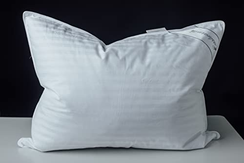 Eastwarmth Goose Down Feather Soft Pillows One Pillow 100% Cotton Supportive Bed Pillow Stripe White Color Standard Size 20x26 inch