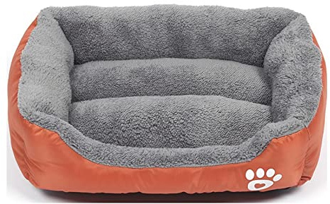 Lit pour Chien et Chat de Petite Race Coussin de Couchage pour Chien Panier Doux et Lavable Canapé pour Chat Orange Taille XL