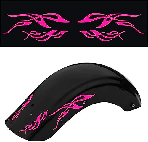 coppia adesivi per parafango moto motocicletta scooter TRIBALE custom racing edition universale decal scegli colore cod.1864 (046 Rosa Fluo)