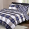 Imperial Rooms King Size Duvet Cover Sets Soft Printed Bedding Set Brushed Microfiber Duvet Covers with Pillowcases (Navy Check 230x220 CM)
