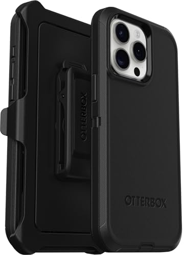 OtterBox Defender Case for iPhone 15 Pro Max, Shockproof, Drop Proof, Ultra-Rugged, Protective Case, 5x Tested to Military Standard, Black