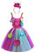 Lito Angels Lutscher Süssigkeit Karneval Kostüm Kleid Verkleidung mit Haarreifen für Kinder Mädchen, Größe 6-8 Jahre 122 128, Lila Regenbogen (Tag-Nummer 130)