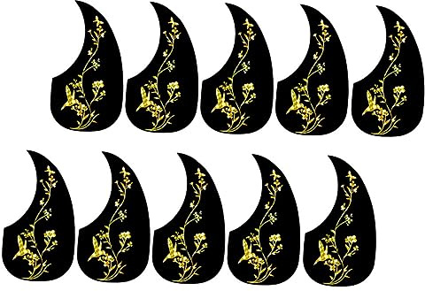 Supvox Pvc Gitarren Schlagbretter Selbstklebend Goldfarben 10 Stück 40/41 Zoll Kratzschutz für Folk und Akustikgitarre
