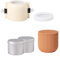 BOOWAN NICOLE Kerze Glas Silikon Form mit 6OZ Aluminium Kerze Glas Kerze Ersatz, Kerze Herstellung Zubehör, Beton Silikon Form, Zement Home Dekoration (SH1031-1 SH1031-3 A0310)