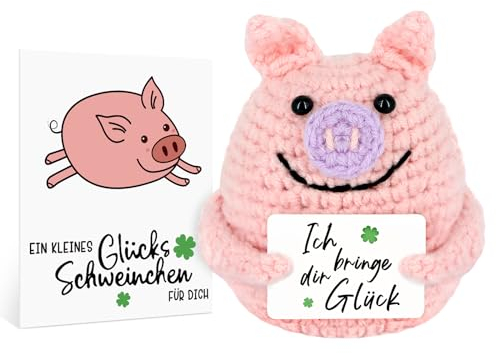 WenmthG Positive Geschenke Glücksschweinchen, Positive Kartoffel - Ersatz, Positive Glücksschwein, Gestrickte Tiny Schwein Puppe 1 St