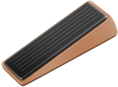 Architectural Hardware - Heavy Duty Zinc Door Stopper with Rubber Anti Scuff Grips - Metal & Rubber Wedge Door Stoppers for Bottom of Door - Modern Door Stops - Doorstop Jam Door Wedge Antique Copper