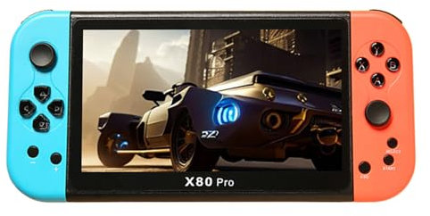 X80pro - Console da gioco portatile retrò da 7 pollici con 20000 giochi integrati, 12 emulatori ed estensione della scheda TF 128 GB per bambini