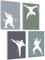 mojoliving Bilder Kinderzimmer jungen Baby Zimmer Poster Set Wandbilder Kinderzimmer mädchen Babyzimmer Deko Bilder für Baby Zimmer Dekoration (Ninja Kontur)