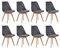 DEYARNA HOME 8er Set Samt Esszimmerstühle Küchenstuhl Skandinavisch Design Gepolsterte Esszimmerstuhl mit Beinen aus Massivem Buchenholz für Esszimmer, Küche, Wohnzimmer, Grau