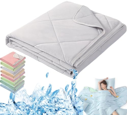 Donubiiu Cooling Sleep Kühldecke,3-Lagen Kühldecke, Kühlende Decke Sommer, Anti-Schweiß atmungsaktive Komfort KüHlende Decken (Grau,180x220cm)
