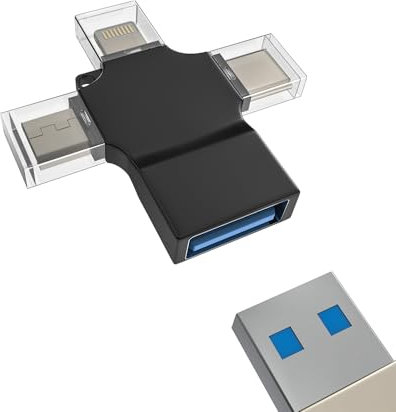 Adaptateur USB C Lightning Micro USB vers USB 3.0 Câble OTG (3 en 1)Pour Apple iPhone iPad compatible pour Samsung Type de Clavier Adaptateurs Caméra Convertisseur TP-OTG