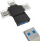 Adattatore USB C Lightning Micro USB a USB 3.0 Cavo OTG (3 in 1)Per Apple iPhone iPad compatibile per Samsung Chiavetta Da Type Macchina Fotografica Tipo Tastiera Adattatori Camera Convertitore TP-OTG