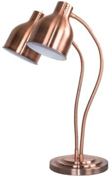 JAVPTAV Doppelköpfige Buffet-Isolierlampe for Lebensmittel, Pizza-Präsentationslampe, Schlauchlampe, Schwinglampe, Heizung, Bronze(Bronze)