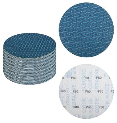 32Pcs 150mm Hook and Loop Sanding Discs 80 Grit Sandpaper for Wood, Paint & Metal, 6 Inch Wet & Dry Use Sanding Pad Compatible with Random Orbital Sander
