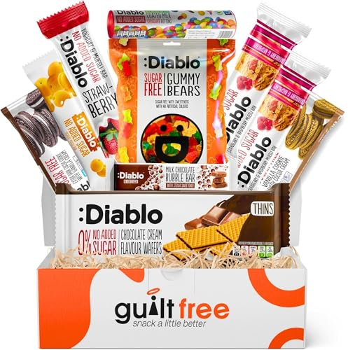 GuiltFree Diabetic Sugar Free Hamper for Diabetics SugarFree Sweets Gift Box Ideal for Gym Selection Snack Diabetic Hampers Treat Box