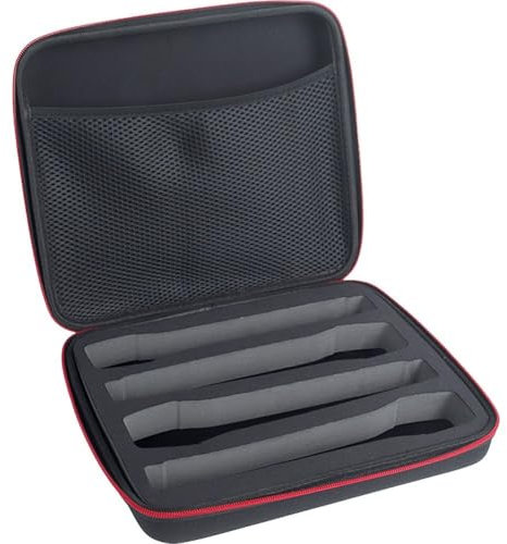 Dianzan Microphone Case Wireless Microphone Bag Four-grid Microphone Storage Box Portable Mic Carrying Case Fits Wireless Microphones