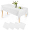4 pcs Nappes Blanche Jetables, Nappe Rectangulaires137 X 274 cm, Nappe Jetables Effet Tissu Impermeable, Nappe de Table pour Anniversaire,Fête, Mariage, Barbecue,Nappe Intissé Blanche