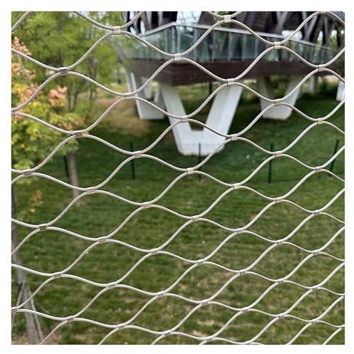 Wzmazingly Gartennetz Aus Edelstahl, Maschenweite 8cm Gewebtes Seilnetz, Flexibles Maschendraht, für Treppe, Balkon, Garten Dekorationsnetz(1.2x10m)