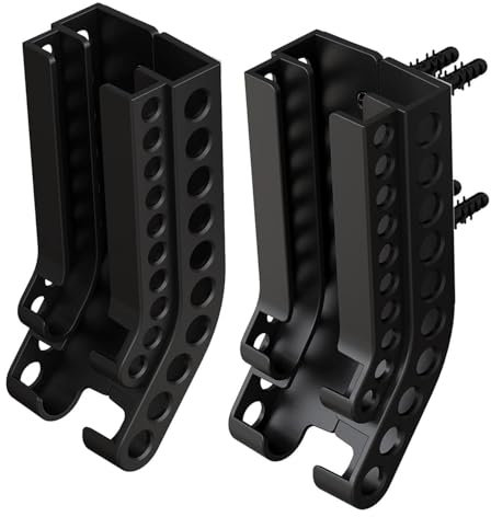 2 Stück Wand Montierter Batterie Organizer, Batteriespeicher Organizer, Praktische Batterie Aufbewahrung, 2 Schlitze Wandhalterung Batteriespender, für 10 AA und 10 AAA Batterien (Schwarz)