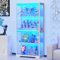 BROTTAR Display Cabinets with Glass Doors & 3 Color Lights, 4 Tier Curio & Bookcase Storage Cabinet for Living Room, Glass Display Cabinet for Collectibles, Trophy, Books, White