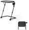 FurnitureR Tavolino portatile pieghevole con porta bicchieri, supporto per computer portatile in metallo nero per camera da letto, vassoio multiuso, altezza e angolo regolabili, 53 x 37 x 70 cm