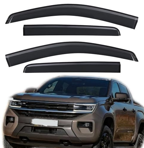 CWYLF Windabweiser für Volkswagen VW Amarok 2023-2024, Regenschutz für Autofenster Wetterschutz Schutz Sonnenblende Autozubehör