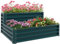 Outsunny Carré Potager de Jardin jardinière en Acier galvanisé lit de Jardin surélevé Fond Ouvert 2 étages pour Herbes légumes Fruits Fleurs 120 x 101 x 58 cm Vert