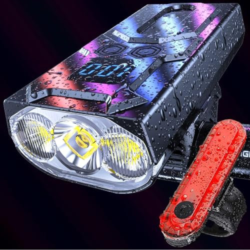 Monkey Home Fahrradscheinwerfer mit 1200 Lumen, Fahrradlicht aus Aluminiumlegierung, 5800 mAh, Schnellladefunktion, IPX4 wasserdicht, Stvzo Stardard kostenloses Rücklicht (2024 Design)