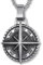 Pidak Collier Rose des Vents/Boussole Viking - Pendentif Boussole de Style Nordique, Argent ou Or, XL, Métal, Pas de gemme