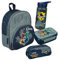 Sac à dos de maternelle Harry Potter avec boîte à goûter, gourde, trousse à crayons, personnalisable avec nom, kit sac à dos pour enfant, boîte à déjeuner, gobelet, Lot 2 - Harry Potter gris, 4 teilig