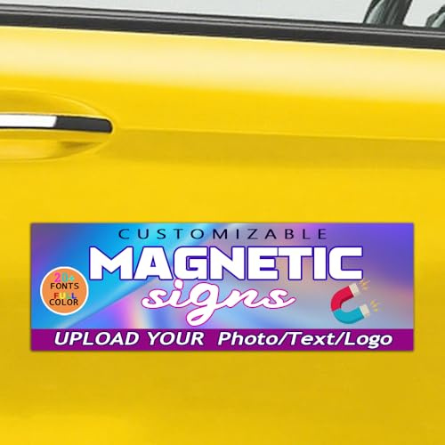 Auto Magnetschilder Personalisierte, Magnetische Autoschilder, Autoemblem mit Wunschtext und Logo,für Autos, Unternehmen, den persönlichen Gebrauch und als Werbeschild