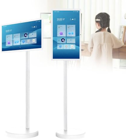 Gavscient TV Intelligente Portable sur roulettes, 4K TV Tactile Et Tablette en Un Seul Appareil, Écran 4K HD, Android 12, Batterie (5-8H), Rotation Complète – 2 en 1 Polyvalent 21.5-4/64G