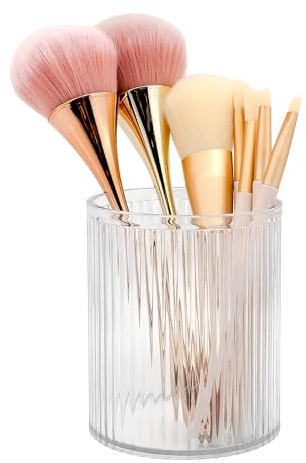 DASITON Make Up Kosmetik Organizer, Acryl Make Up Pinsel Organizer Pinselhalter Kosmetik Aufbewahrung für Badezimmer Schlafzimmer, Schminktisch Organizer für Pinsel Eyeliners Lippenstift (Transparent)