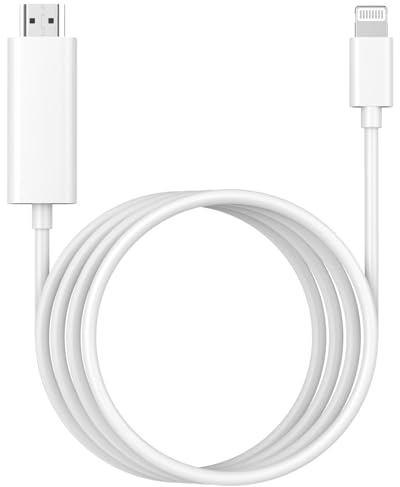 [Apple MFi certificado] Adaptador de cable Lightning a HDMI para iPhone a HDTV, 1080P Adaptador Digital AV Conector de pantalla sincronizado para iPhone 14 13 12 11 Pro Max XR X 8 a Monitor de