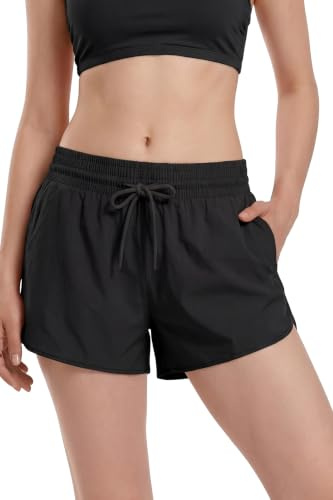 Perioden Badehose 2 in 1 Badeshorts mit Taschen Menstruations Badeanzug | 2-in-1 Perioden-Bademode mit Innenhose, Taschen, elastischem Bund und integriertem Auslaufschutz – für Pool Strand und Surfen