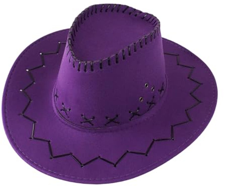 Generisch Cowboy Hut Für Kinder Lila Kopfbedeckung Für Faschingskostüme Sheriff Rodeo Reiter Wilder Westen Karneval Kostüm Mottoparty Cowboyhut